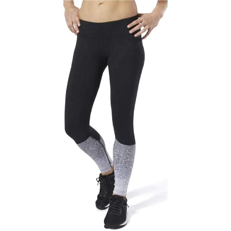 Steals and Deals Reebok Lux Fade Womens Long Training Tights - Black