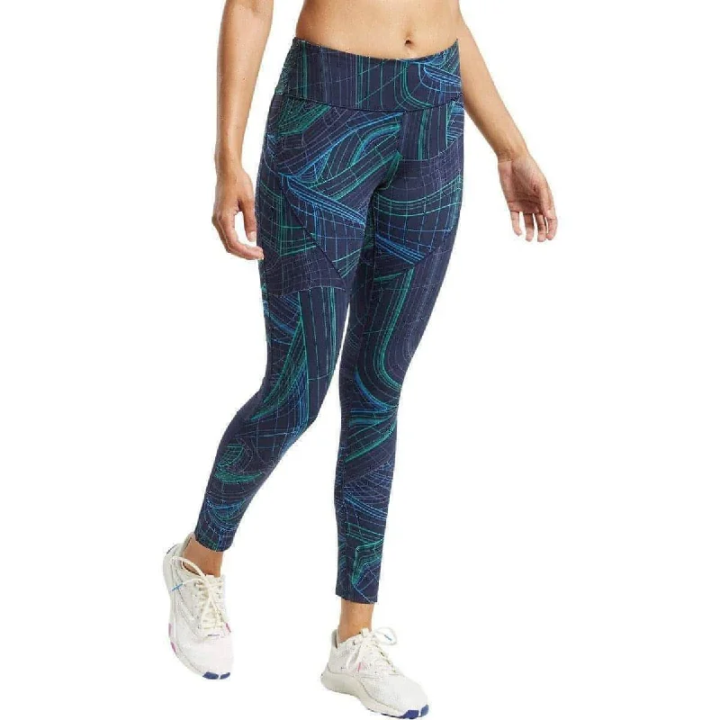Exclusive Preview Reebok Lux Perform Mid Rise Womens Long Training Tights - Navy