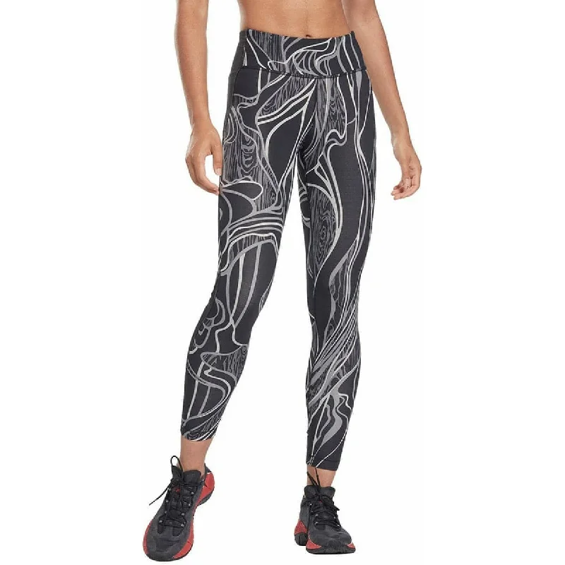 Midnight Madness Reebok Lux Perform Mid Rise Womens Long Training Tights