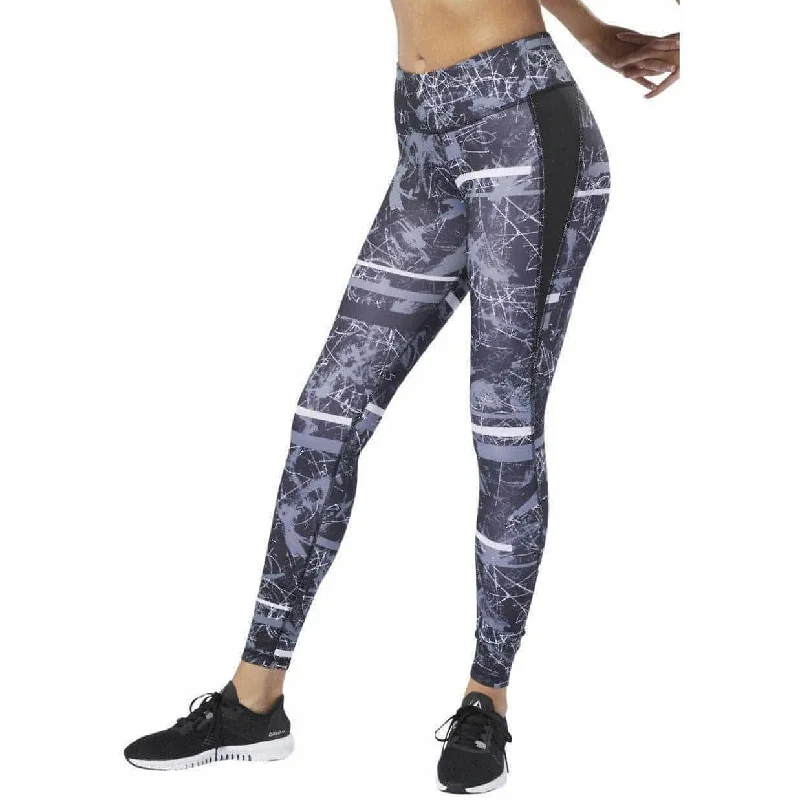 Quick Sale Reebok Workout Ready Motion DOT Womens Long Training Tights - Black