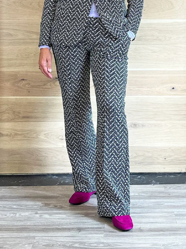 Instant Discount Riani Knitted Trousers Patterned Black