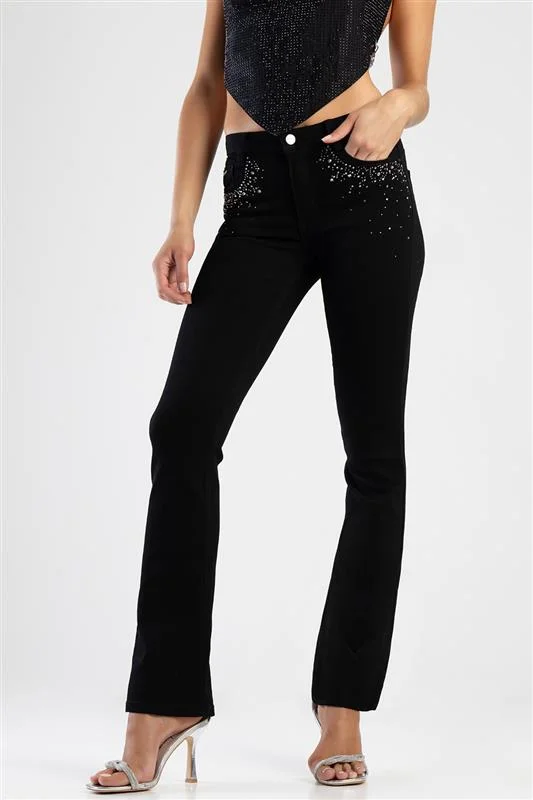 Closeout Sissyboy P29761 Ladies Mid Waist Bootleg W/ Bling
