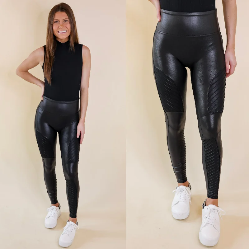Final Markdown SPANX | Faux Leather Moto Leggings in Black