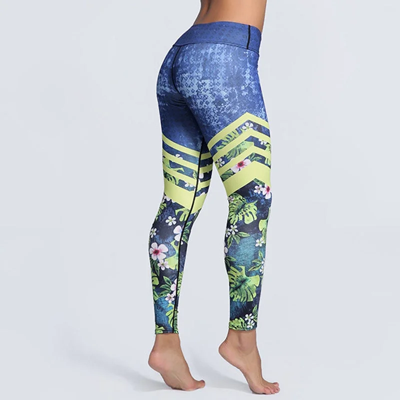 Deal Zone Stripe Elastic Leggings For Women