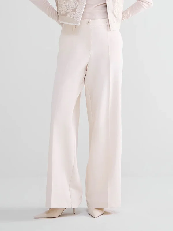Bargain Prices Summum Wide Leg Trousers Ivory