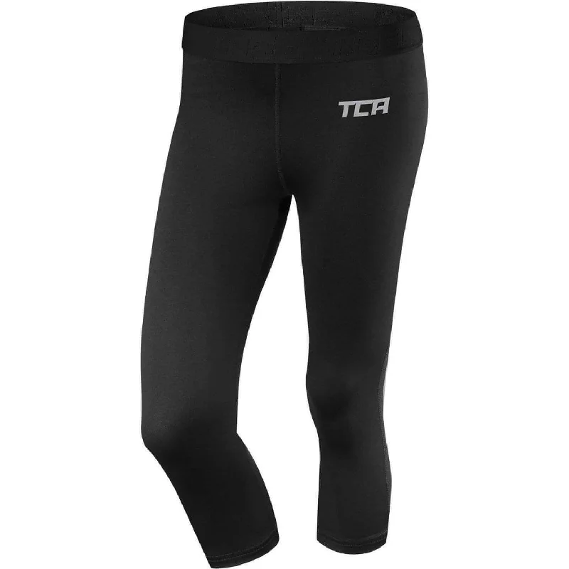 Overstock TCA Pro Performance Endurance Womens 3/4 Capri Running Tights - Black