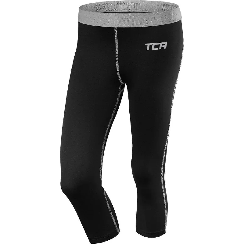 Online Only TCA Pro Performance Endurance Womens 3/4 Capri Running Tights - Black