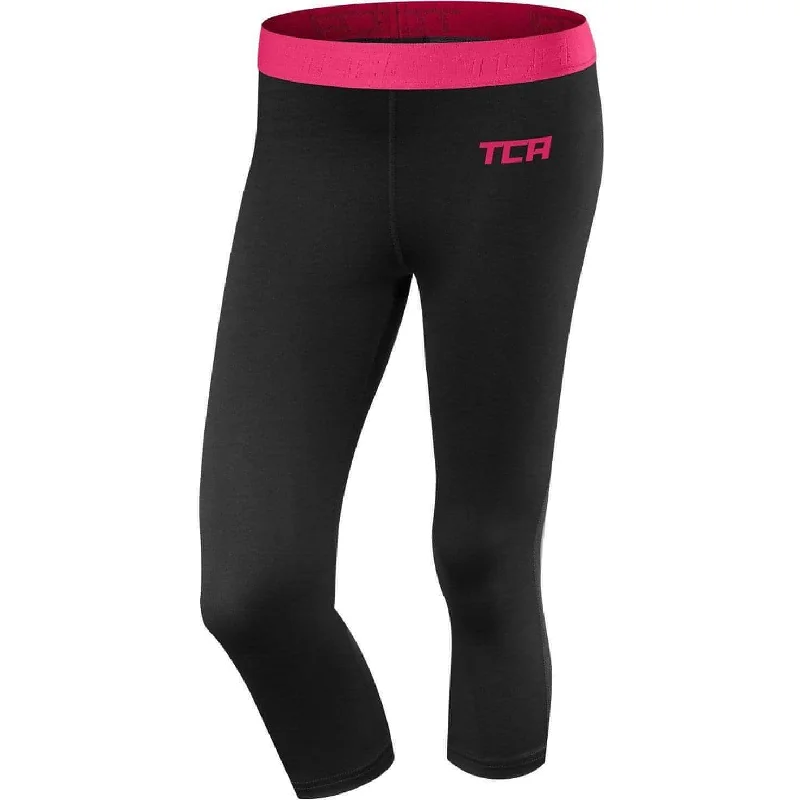 Price Reduction TCA Pro Performance Endurance Womens 3/4 Capri Running Tights - Black