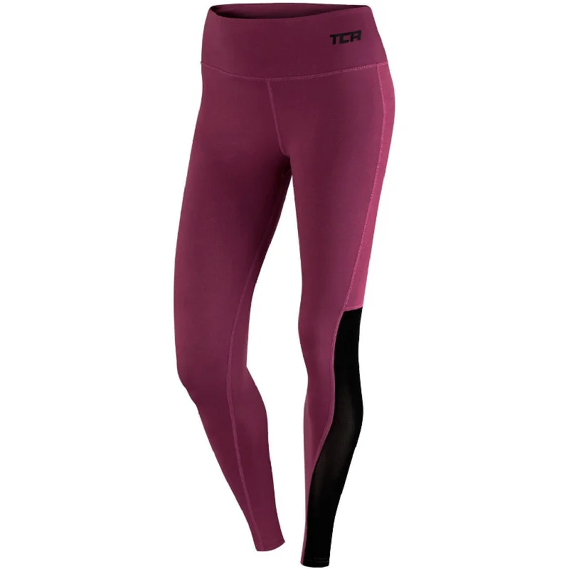 Daily Deals TCA Pro Performance MeshLuxe Womens Long Running Tights - Pink