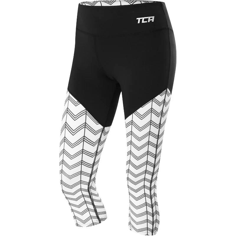 Final Markdown TCA Pro Performance Supreme High Waist Womens 3/4 Capri Running Tights - White