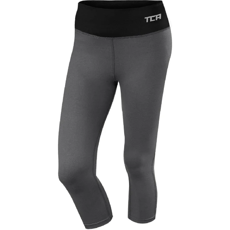 Don't Wait TCA Pro Performance Supreme Womens 3/4 Capri Running Tights - Grey