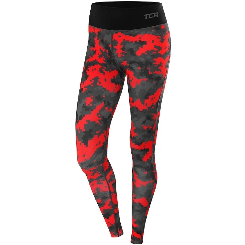 Discount Deals TCA Supreme Graphic Womens Long Running Tights - Red