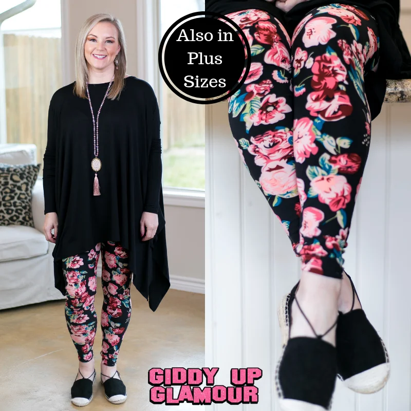Overstock This Is The Life Floral Print Leggings in Pink