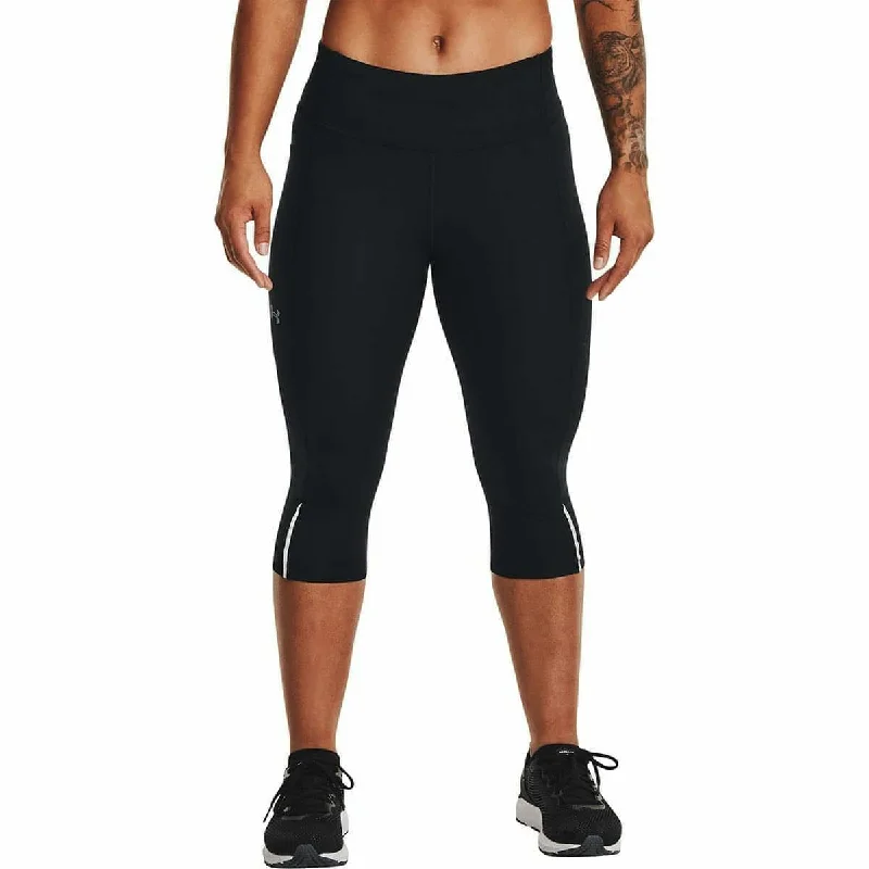 Steals and Deals Under Armour Fly Fast 3.0 Speed Womens 3/4 Capri Running Tights - Black