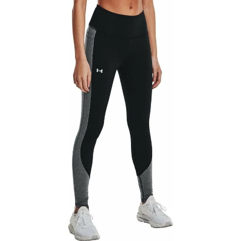 Clearance Sale Under Armour High Rise ColdGear Blocked Womens Long Training Tights - Black