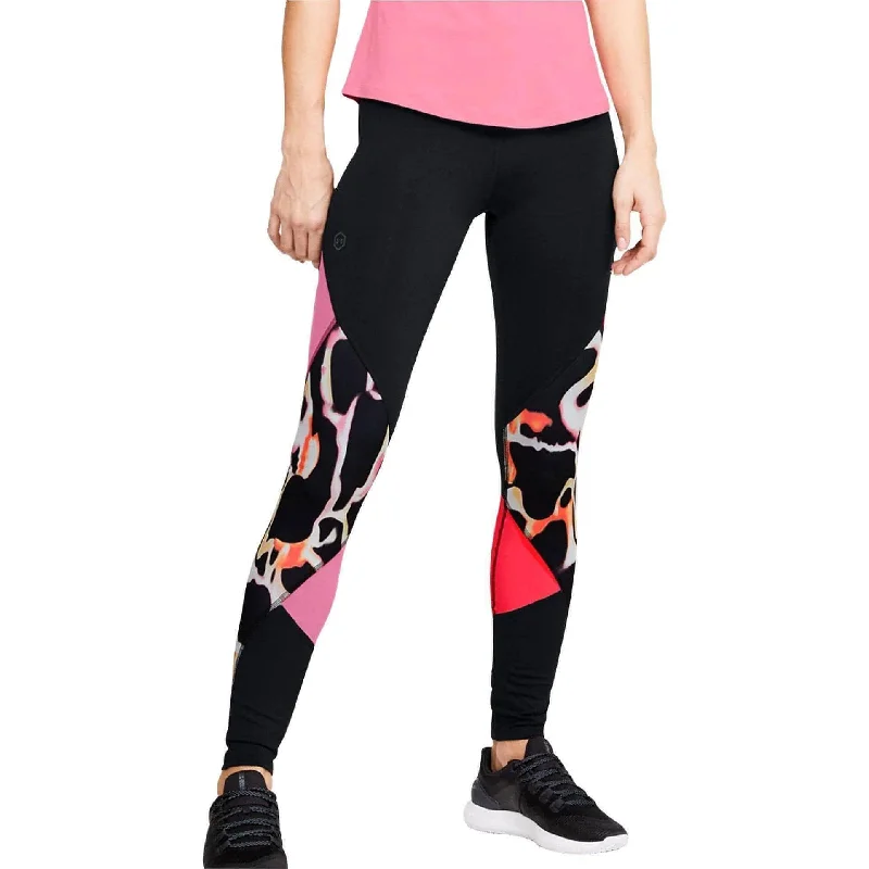 Can't Miss Under Armour Rush Print Block Womens Long Training Tights - Black