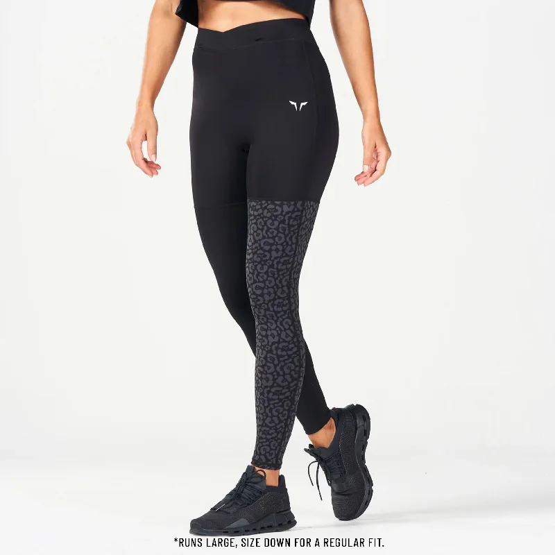 Stock Clearance Untamed Colour Block Leggings 27" - Black Print
