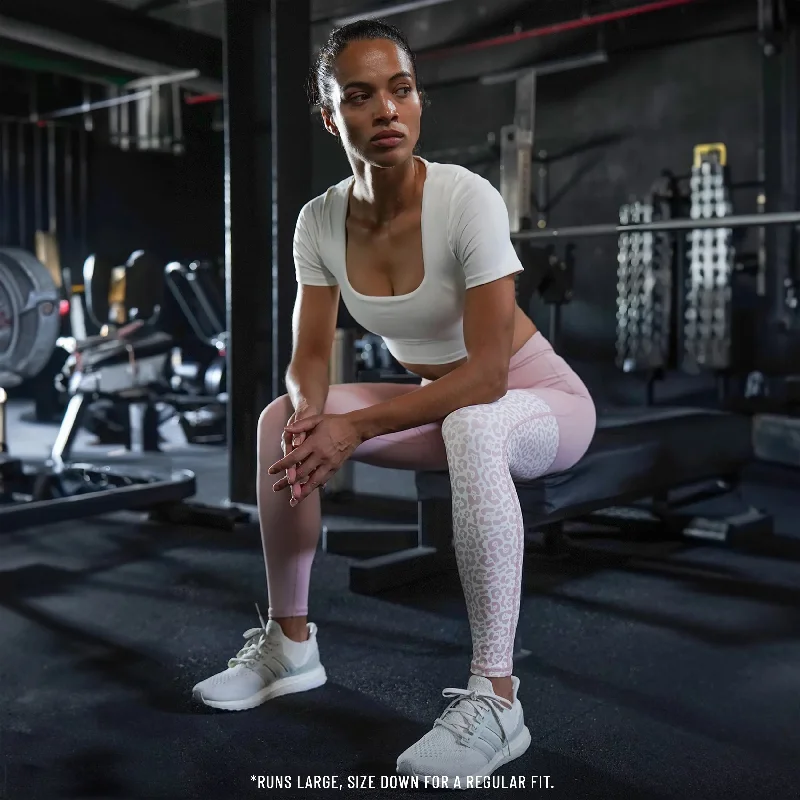 Special Price Untamed Colour Block Leggings 27" - Pale Mauve Print