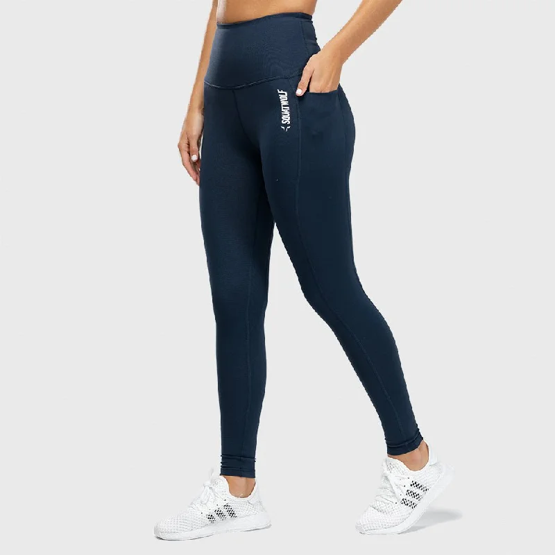 While Supplies Last We Rise High-Waisted Leggings - Navy Blue