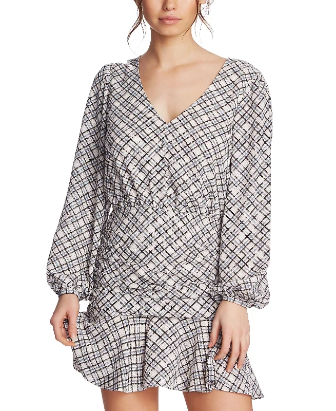 Today's Special 1.State Plaid Ruched Ruffle Dress