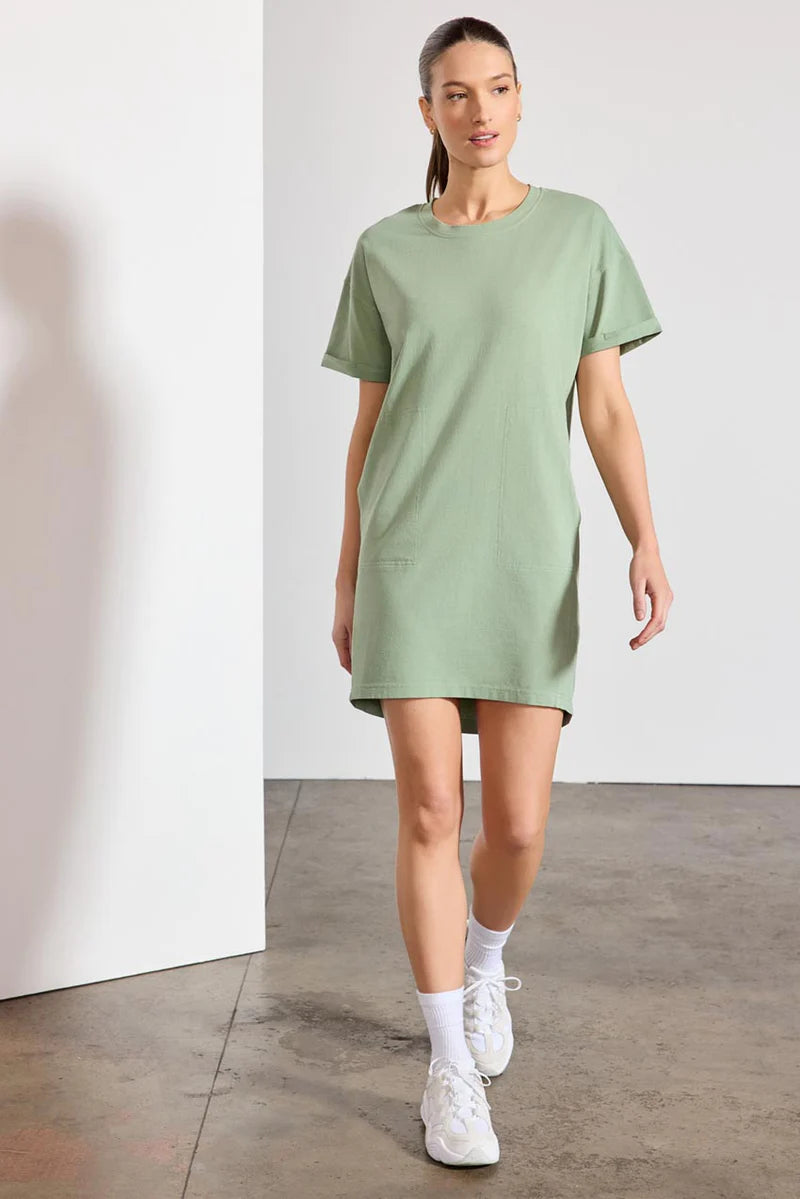 Lowest Price MPG Calm T-Shirt Dress | Hedge Green