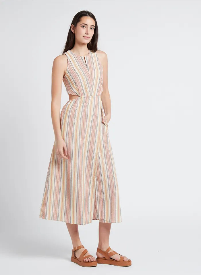 Massive Deals The Korner Stripped Cotton Wrap Dress | Orange