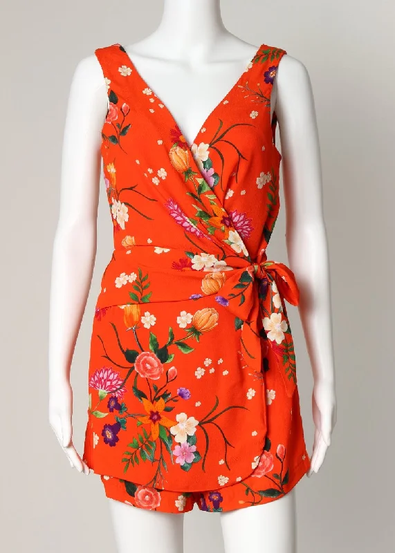 Huge Savings floral sleevless skort romper