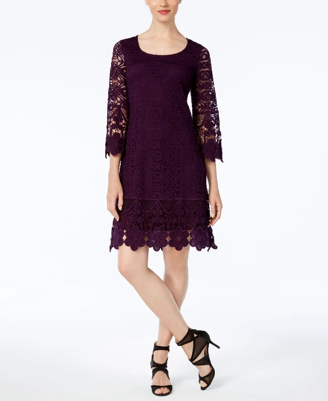 Final Markdown Alfani Crochet Trim Illusion Dress