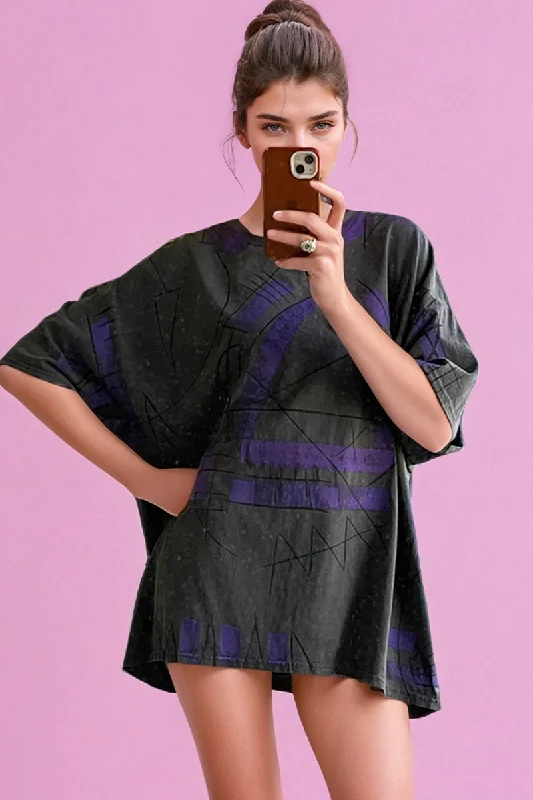 Stock Clearance Artisan Hand-Painted Urban Pulse Tee Dress