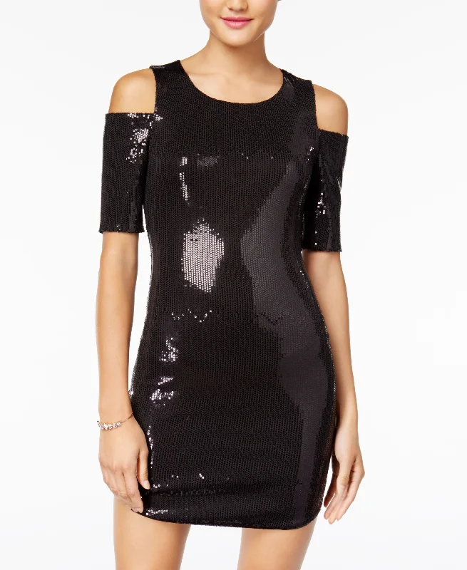 Price Drop Alert As U Wish Juniors Sequined Cold Shoulder Bodycon Dress