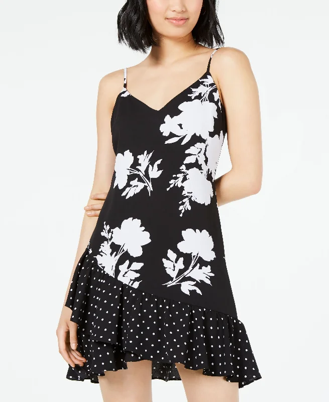 YEAR-End Clearance Bar III Mixed Print Ruffled Sheath Dress