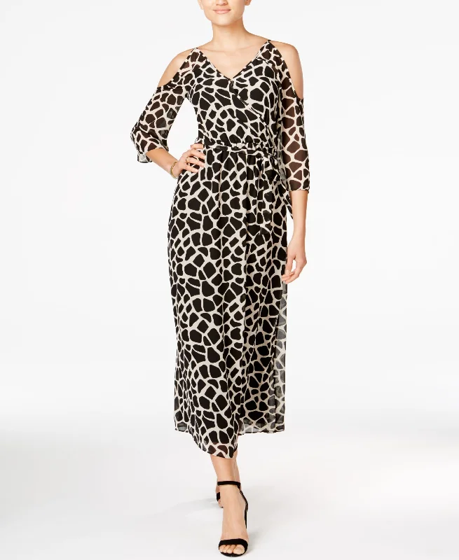 The Best Prices BAR III Printed Cold Shoulder Maxi Dress