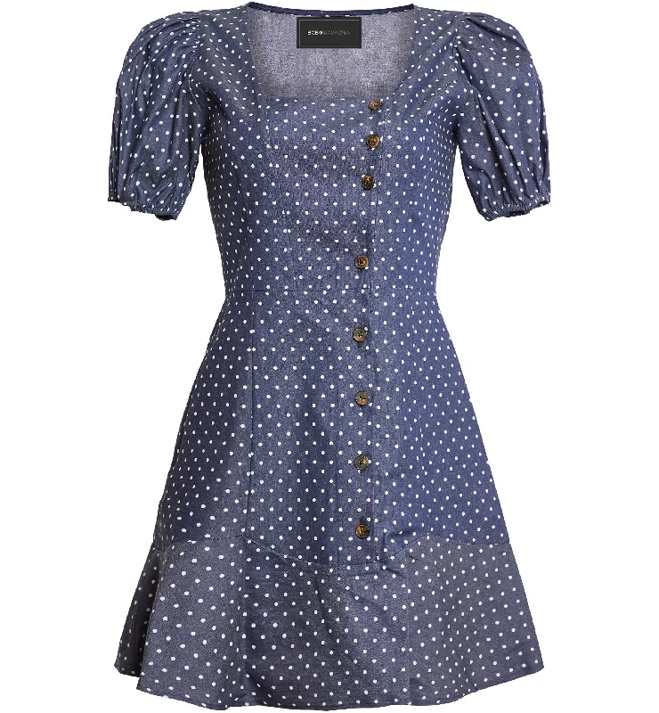 Price Drop Bcbgmaxazria Puff-Sleeve Fit & Flare Mini Dress
