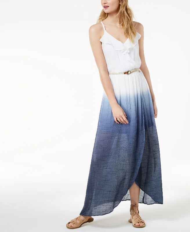 Markdown Madness Bcx Juniors Dip Dyed Wrap Maxi Dress With Belt
