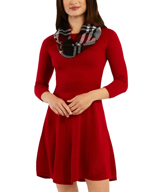 Act Now Bcx Juniors' Scarf Sweater Dress