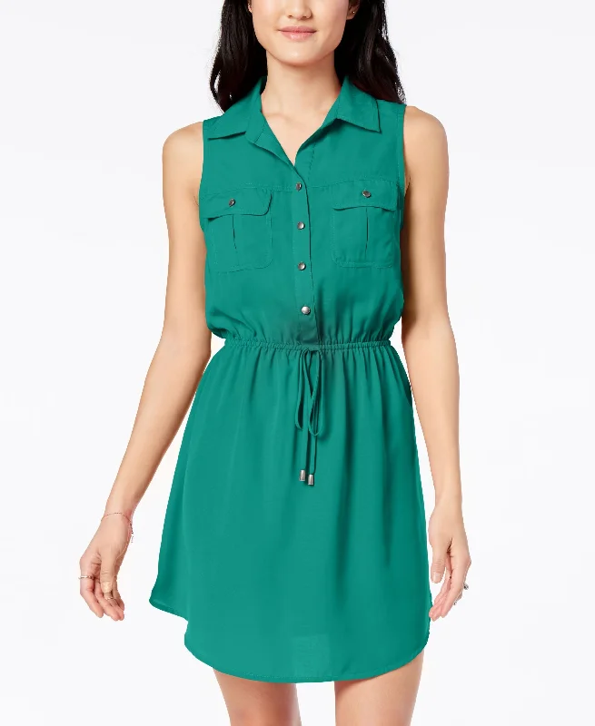 Savings Event Be Bop Juniors Sleeveless Drawstring Shirtdress