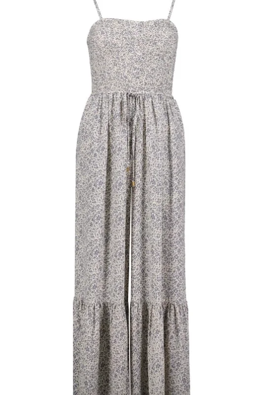 Price Cut smock bodice wide leg floral jumpsuit