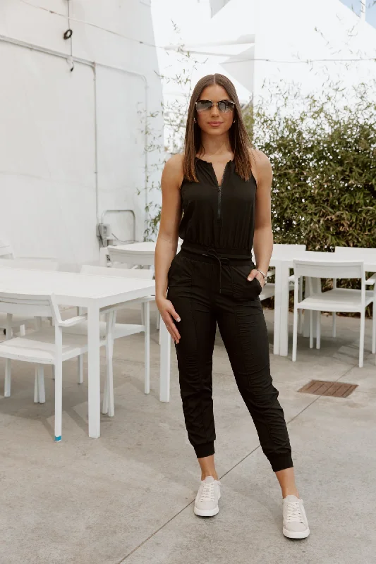Seasonal Clearance CASUALLY CHIC JUMPSUIT IN BLACK