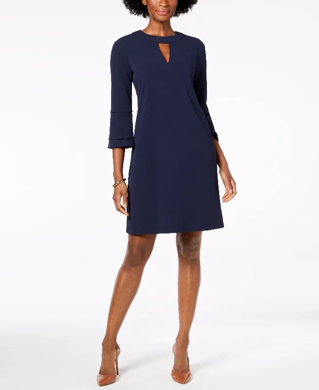 Price Slash Charter Club Crepe Ruffle Cuff Dress