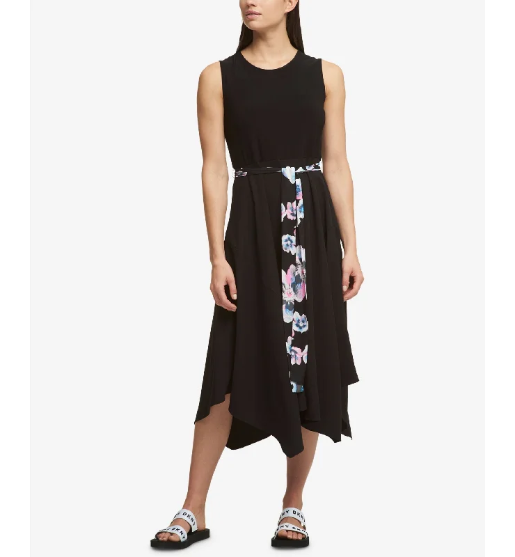 Buy More, Save More DKNY Belted Handkerchief Hem Dress
