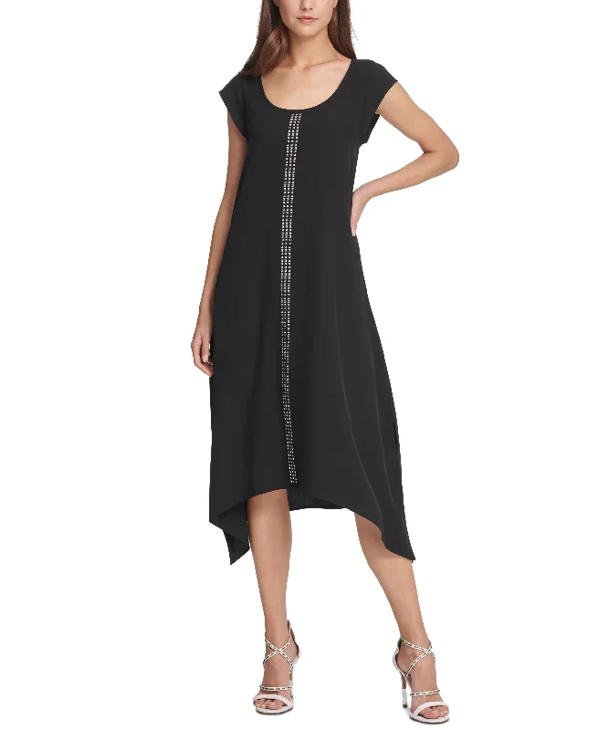 Seasonal Clearance DKNY Metallic Handkerchief Hem Dress