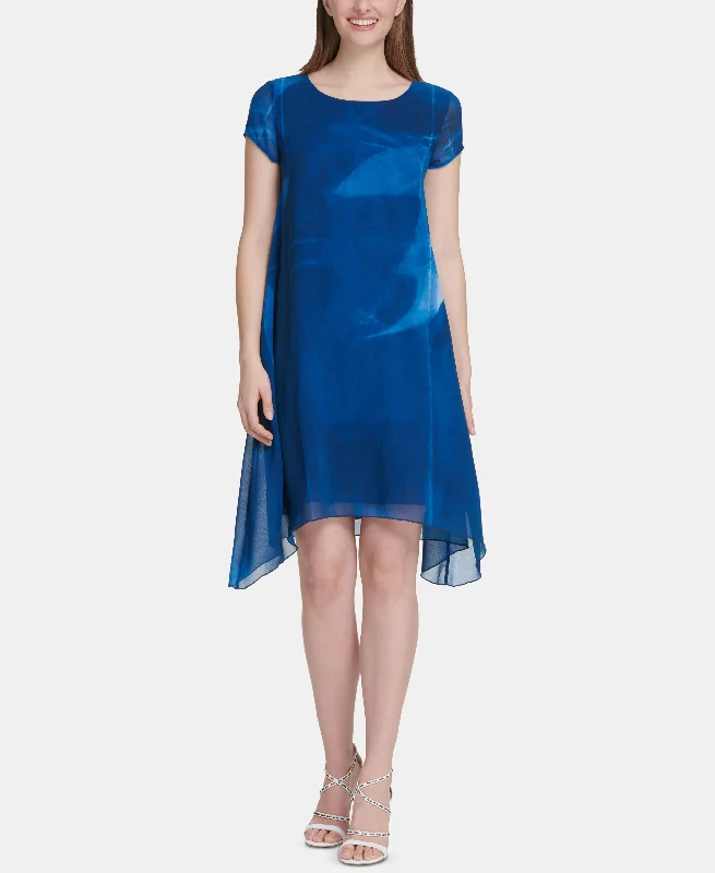 Special Buy DKNY Printed Handkerchief Hem Dress