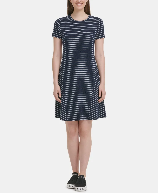 Amazing Deals DKNY Striped T-Shirt Dress