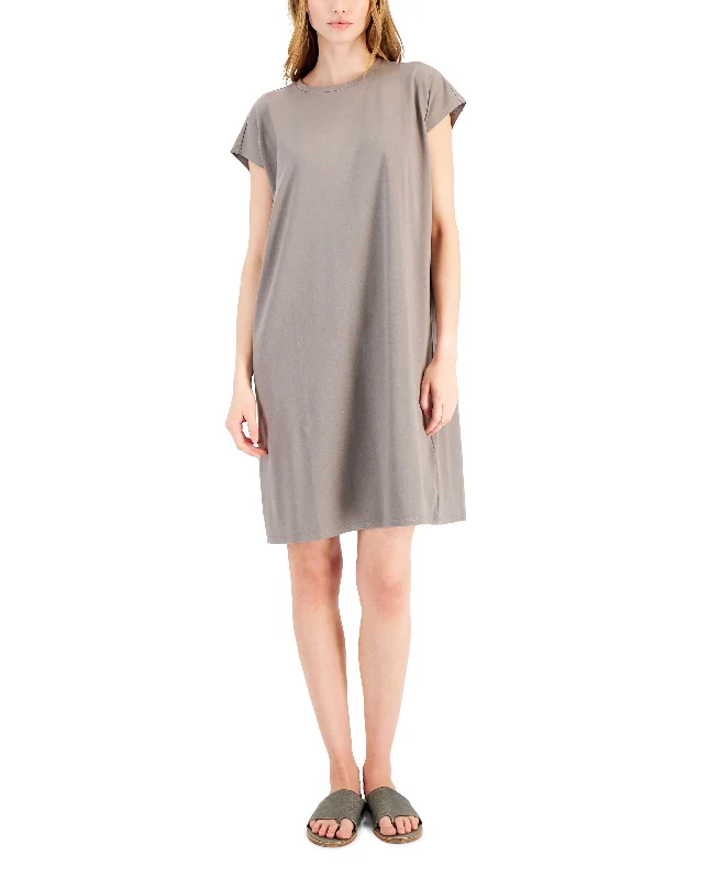 Doorbuster Deal Eileen Fisher Womens Organic Boxy Crewneck Dress