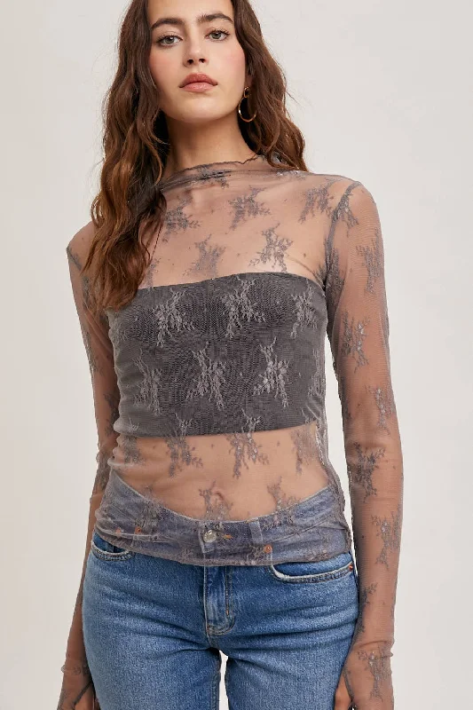 Limited Edition Floral Embroidery Lace  Layering Top