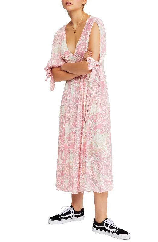 Daily Specials Free People Forever Always Printed Tie Cuff Dress