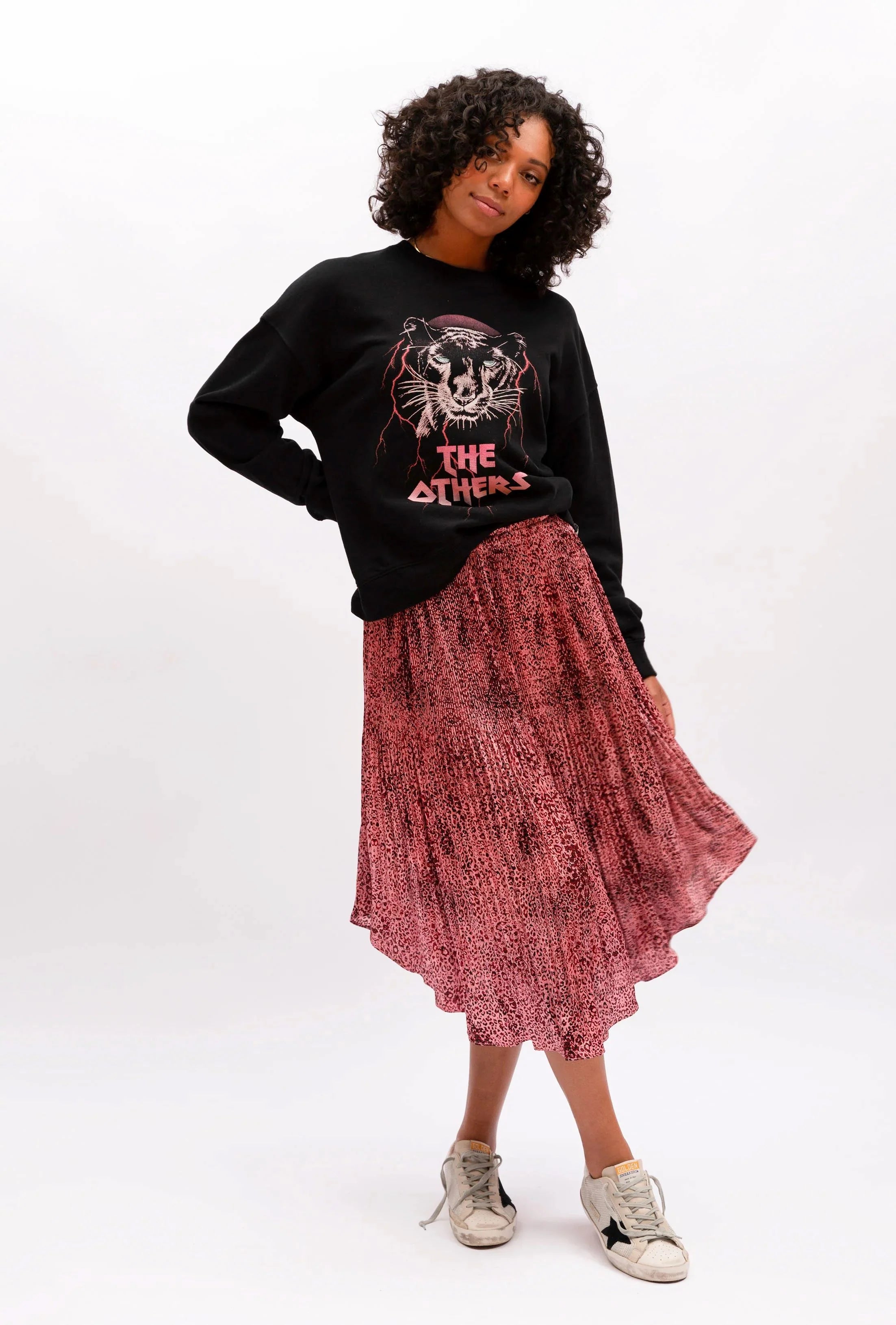 Take Advantage We Are The Others Gina Pleat Skirt | Pink Leopard