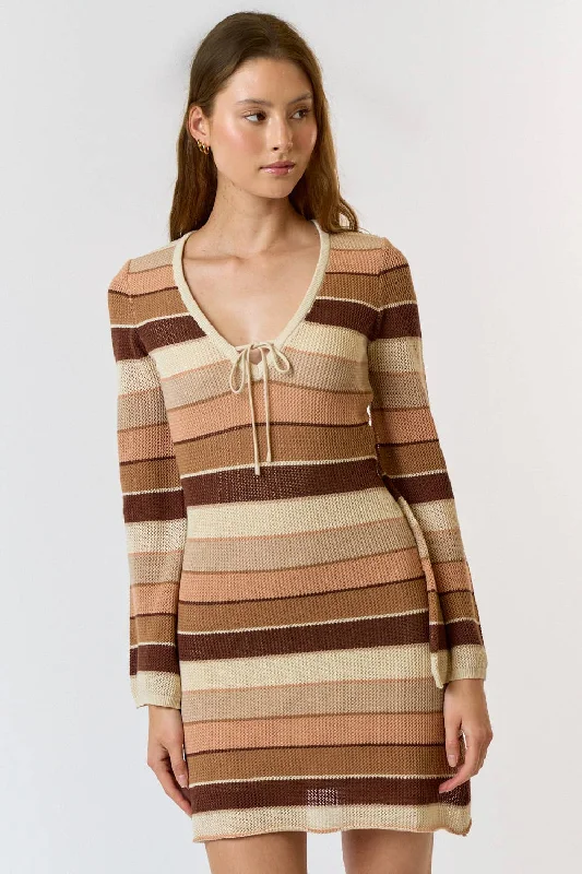 Buy Now Cocoa Stripes Sweater Dress