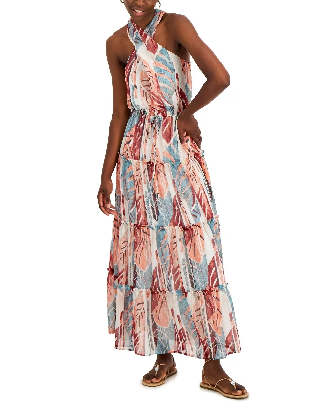 Huge Discounts INC International Concepts Womens Printed Halter Dress