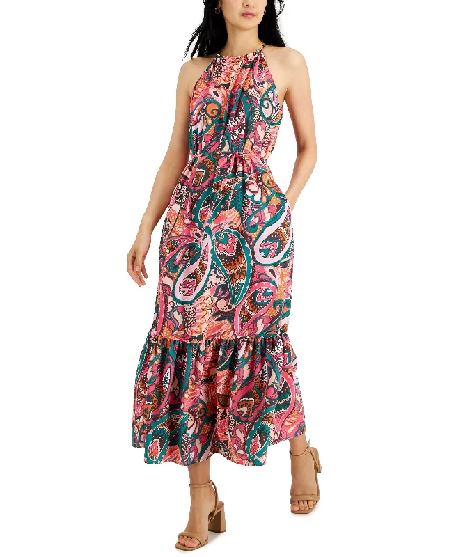 Final Clearance INC International Concepts Womens Printed Tired Maxi Dress